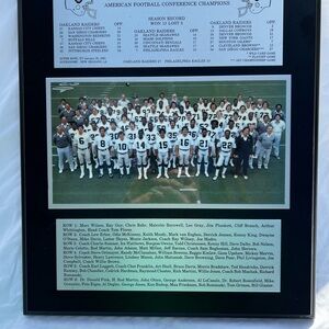 Oakland Raiders Team Photo Plaque